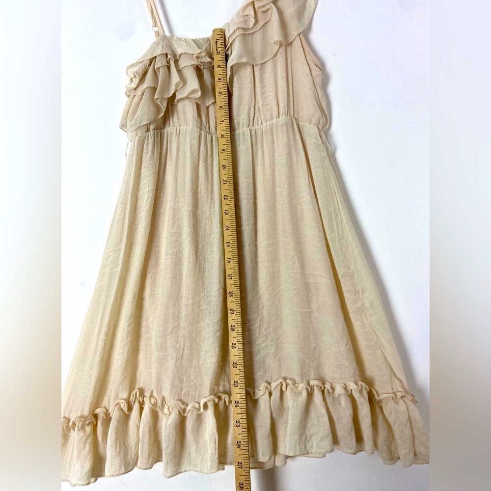 Miss Lili Womens Cream One shoulder Ruffle Dress SzL (sku331) - Picture 9 of 14